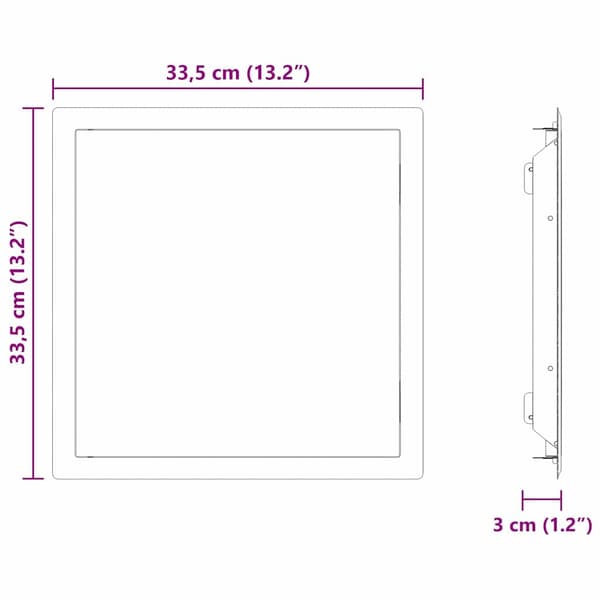 vidaXL Tilgangspanel Hvit 43,5 x 33 x 3 cm Stål