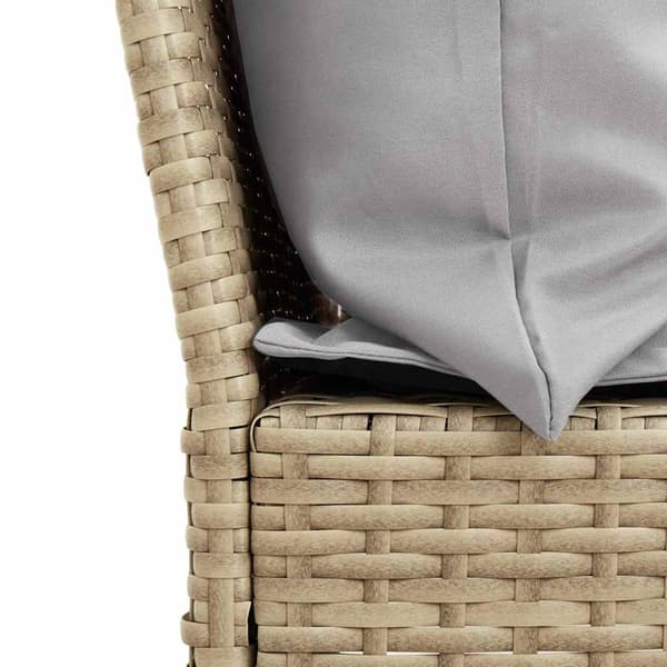 vidaXL Trädgårdssoffa med dynor beige konstrotting