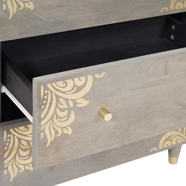 vidaXL Serviesskap 2 pcs Grå 60 x 33 x 75 cm Massiv mango tre