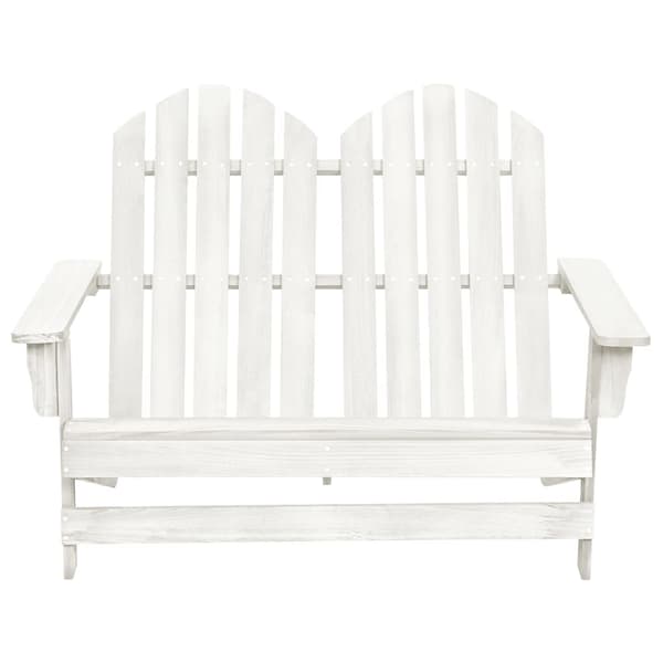 vidaXL Adirondackstol 2-sits massivt granträ vit