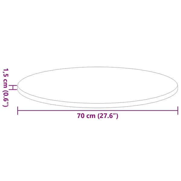 vidaXL Bordplate artisan eik 70 x 70 x 1,5 cm Konstruert tre