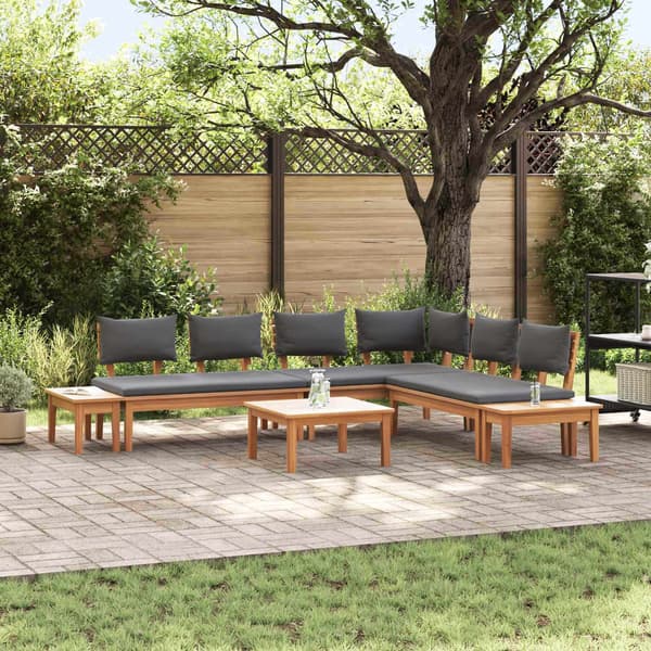 vidaXL Hagesofa Set 3 pcs Brun og Grå