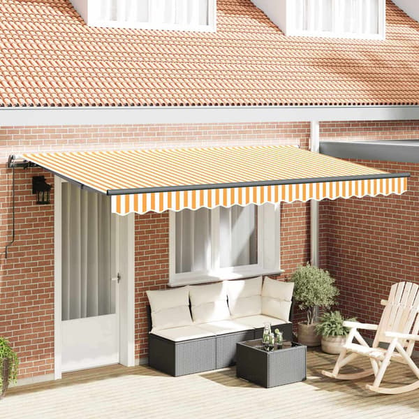 vidaXL Utfällbar markis Gul 400 x 200 cm tyg