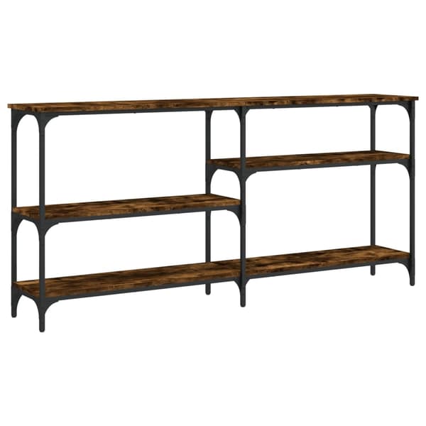 vidaXL Konsollbord røkt eik 160x29x75 cm konstruert tre