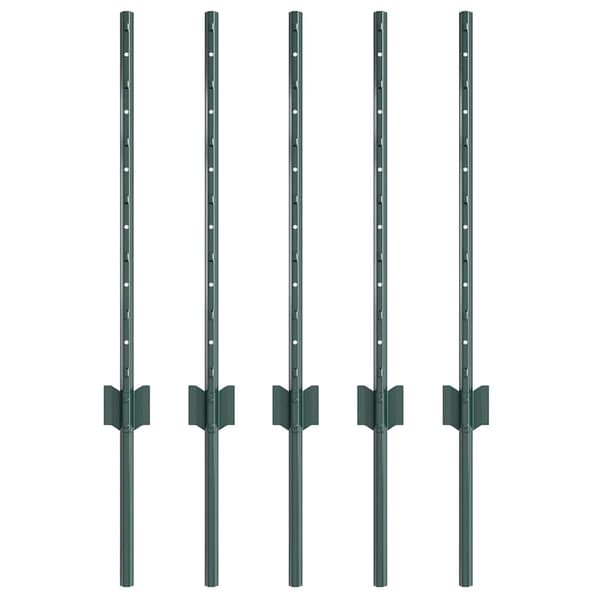 vidaXL Gjerdepunkter 5 pcs grønn 60 cm Stål