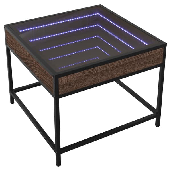 vidaXL Salongbord med Infinity LED brun eik 50x50x41 cm