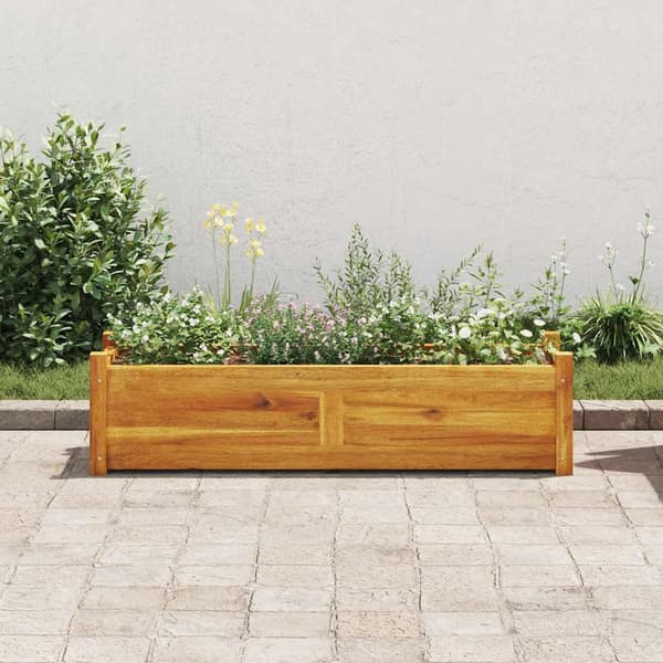 vidaXL Blomlåda upphöjd akaciaträ 100x30x25 cm