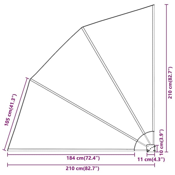 vidaXL Sidomarkis för balkong gräddvit 210x210 cm