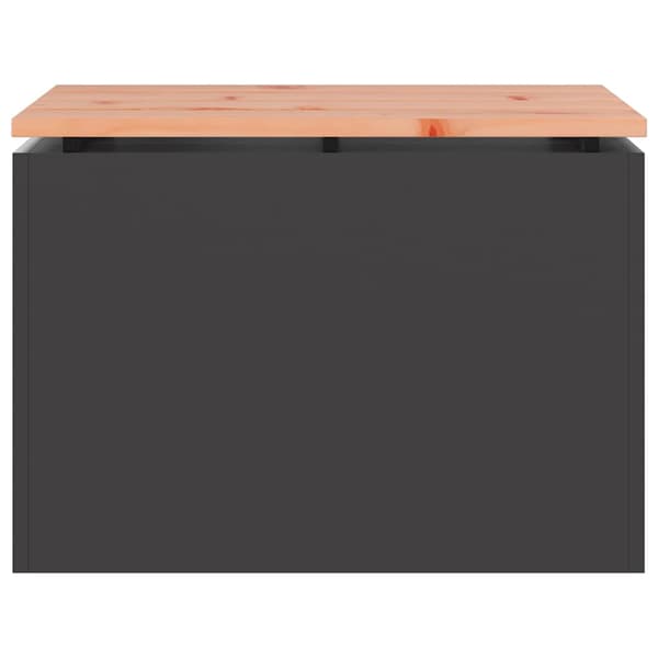 vidaXL Hagebenk Svart 60 x 40 x 43 cm Solid Douglas Tre og Stål