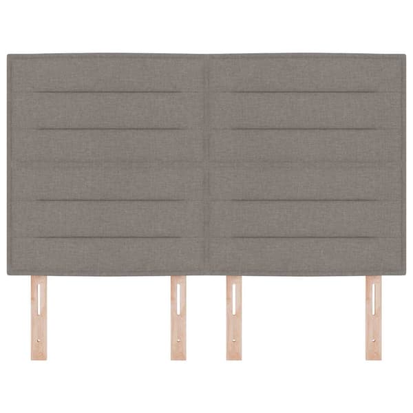 vidaXL LED Sänggavel Linjer Design Gråbrun 72 cm Tyg