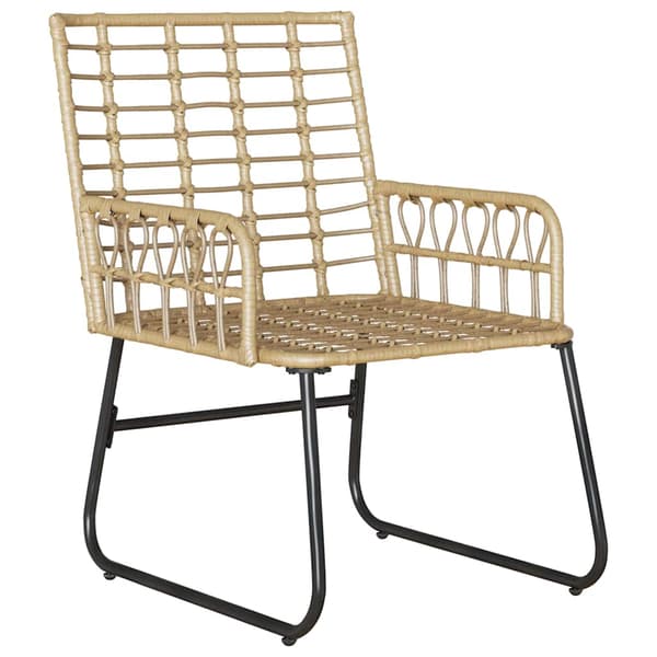 vidaXL Trädgårdsmöbelset 3 pcs Brun och Kräm konstrotting