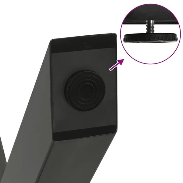 vidaXL Matbordsben X-formad 2 st antracit 70x(72-73) cm stål