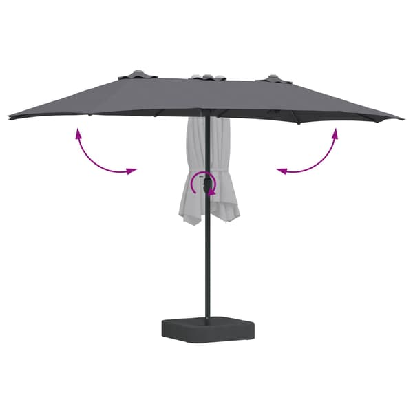 vidaXL Trädgårdsparasol Antracit 385 x 209 x 244 cm Polyester