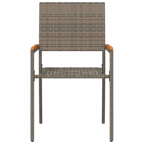 vidaXL Hage stabelstoler 4 pcs Grå og Brun PE rattan, solid akasietre