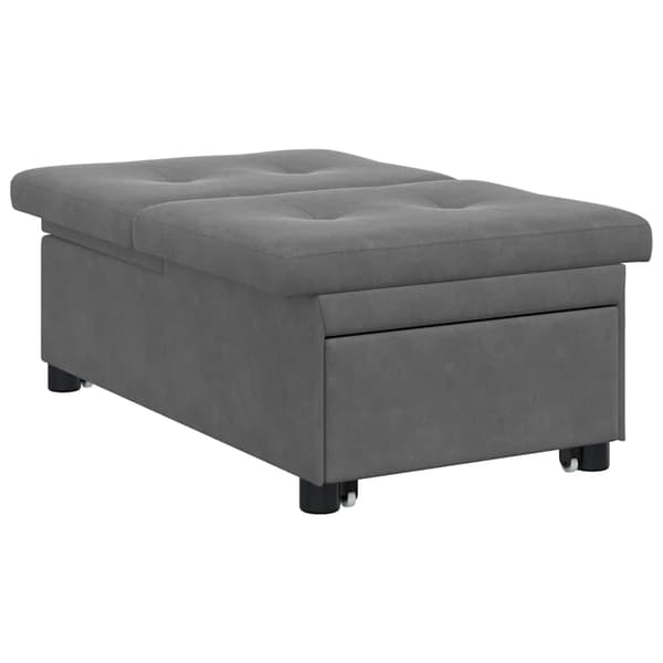 vidaXL Pull Out Sofa Bed Mörkgrå 194 x 67 x 82 cm Mikrofiber