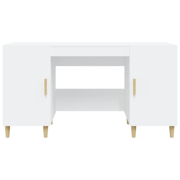 vidaXL Skrivebord hvit 140x50x75 cm konstruert tre