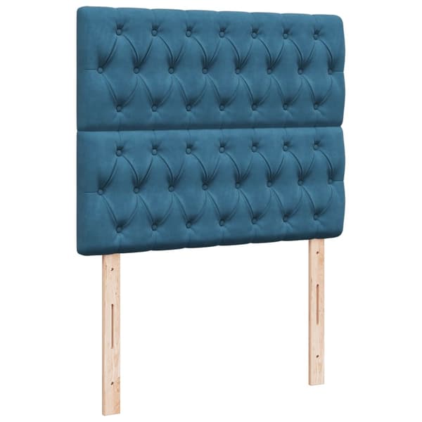 vidaXL Ramsäng med madrass blå 120x190 cm sammet