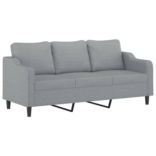 vidaXL Soffgrupp med dynor 4 delar Ljusgrå tyg