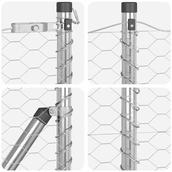 vidaXL Gjerdepåle sølv 10 x 0,4 m (36 mm mesh) Stål