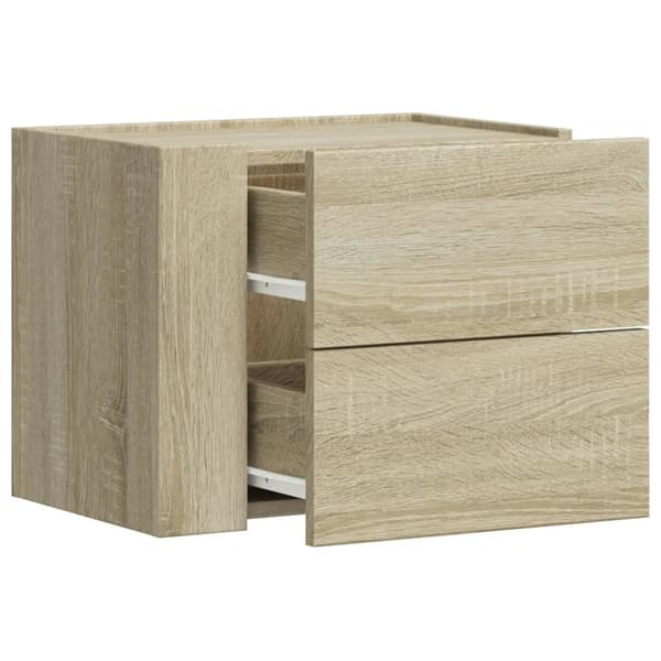 vidaXL Väggmonterat sängbord sonoma-ek 45x30x35 cm