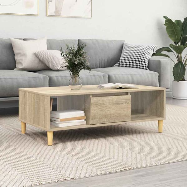 vidaXL Kaffebord Sonoma eik 102 x 55 x 35 cm Konstruert tre