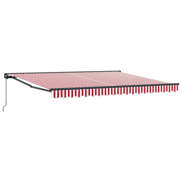 vidaXL Markisram Röd och Vit 400 × 300 cm Polyester med PU-beläggning