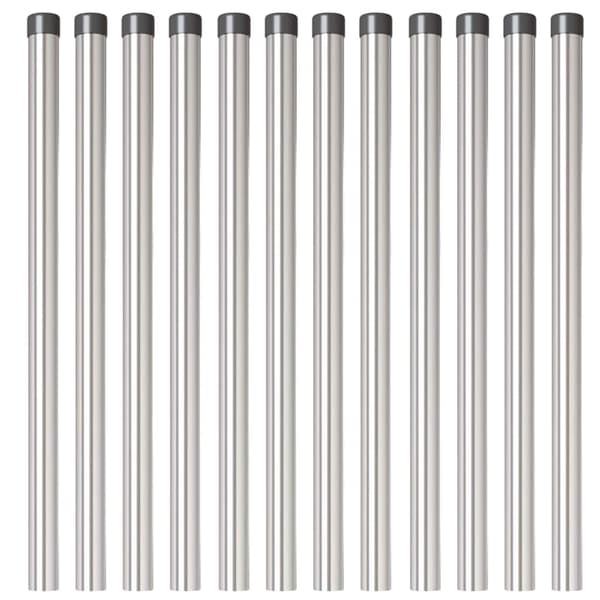vidaXL Staketstolpar 12 pcs Silver 90 cm Pulverlackerad stål