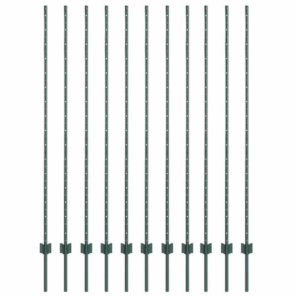 vidaXL Gjerdepåle 11 pcs grønn 160 cm Stål