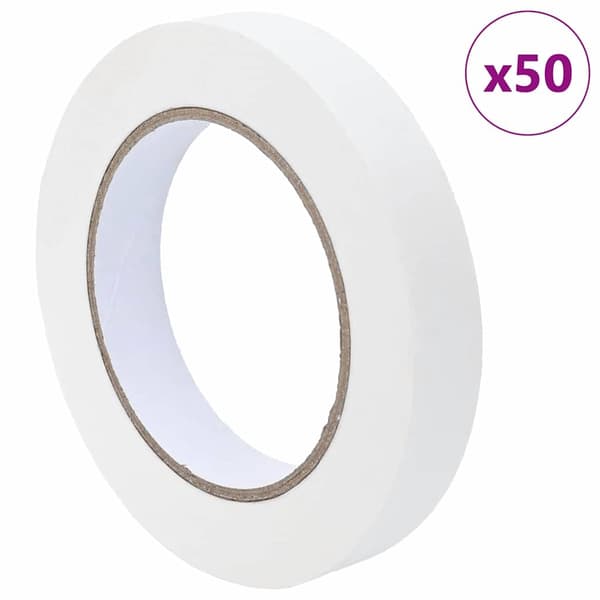 vidaXL Målare Maskeringstejp 50 st Vit 19mm x 50m Papper