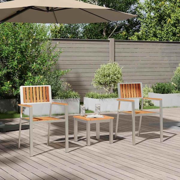 vidaXL Hage Spisegruppe 3 pcs Brun Solid akasietre