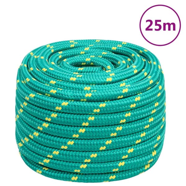 vidaXL Båttau grønn 20 mm 25 m polypropylen