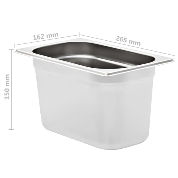 vidaXL Gastronormbeholdere 4 stk GN 1/4 150 mm rustfritt stål