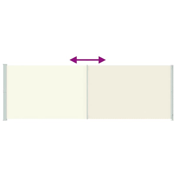 vidaXL Infällbar sidomarkis 200x600 cm gräddvit