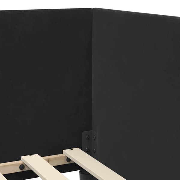vidaXL Hörnssängram Svart 90 x 200 cm Sammet