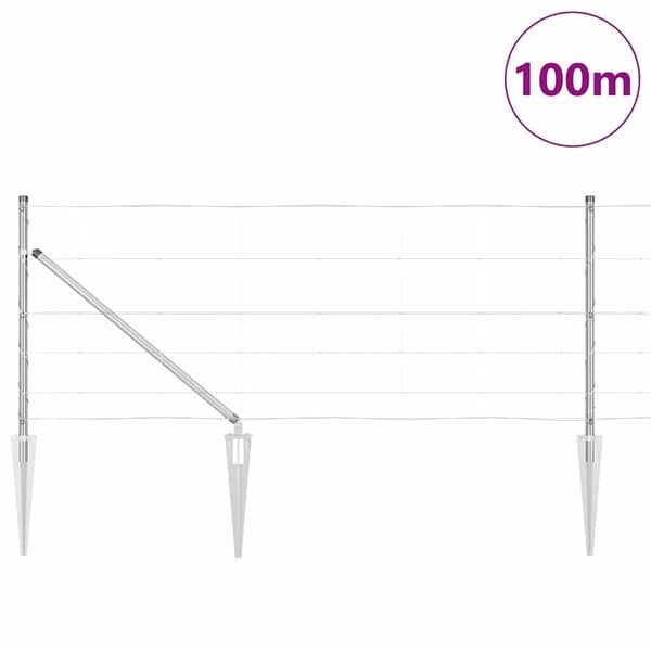 vidaXL Stängselstolpe Galvaniserad 100 x 0,8 m Stål