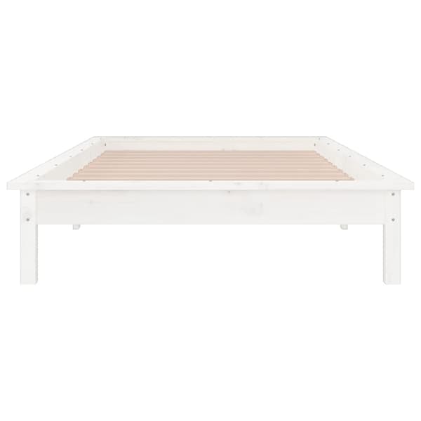 vidaXL Sengeramme med LED hvit 75x190 cm Small Single heltre