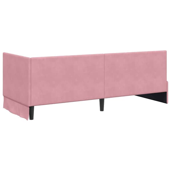 vidaXL Hörn sängram med sänggavel Rosa 80 x 200 cm Sammet
