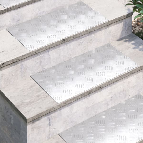 vidaXL Trinn Rektangulær 2 pcs sølv 60 x 30 cm Aluminium