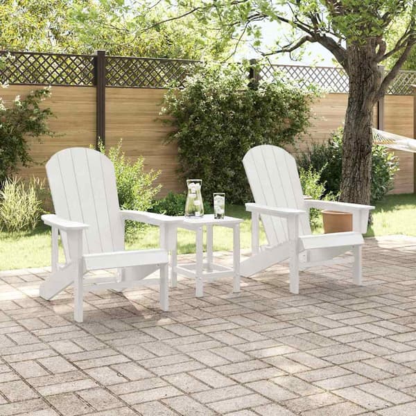 vidaXL Trädgård Stol 2 pcs Vit 82 x 74 x 92 cm polyeten