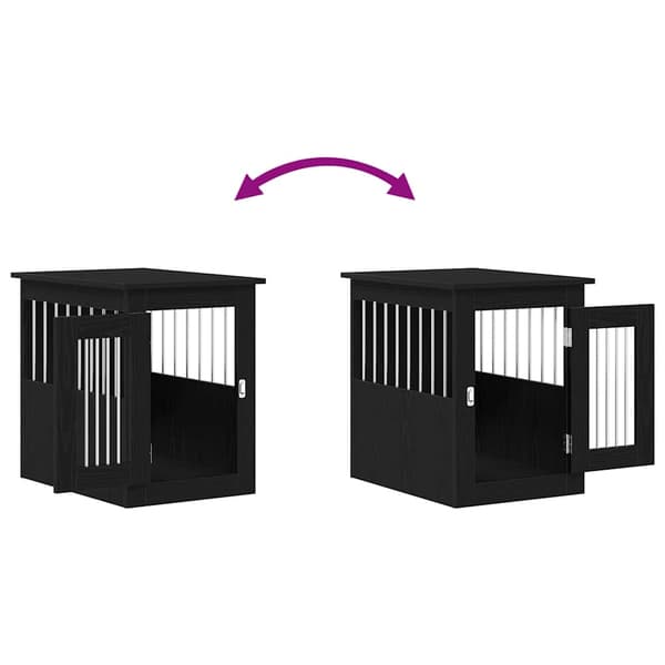 vidaXL Hundeburmøbler svart eik 45x62x59 cm konstruert tre