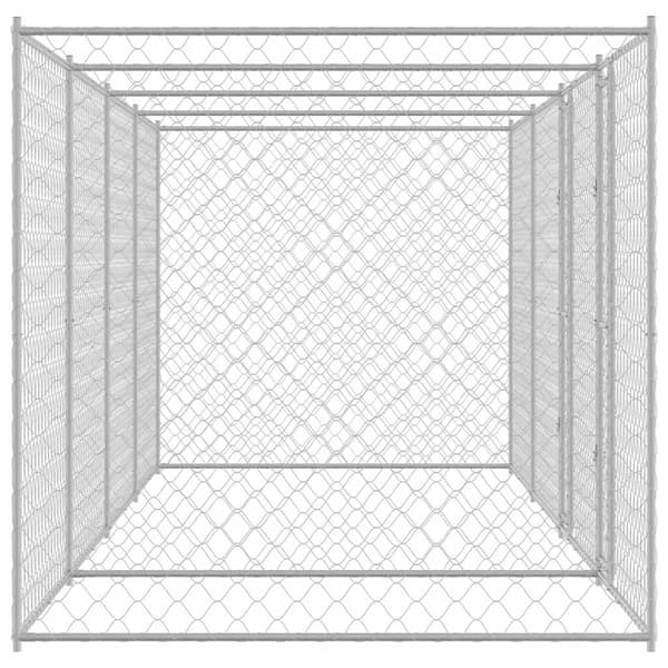 vidaXL Hundbur silver 800 x 200 x 200 cm Galvaniserat Stål