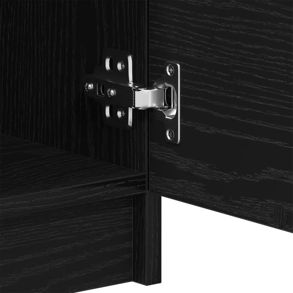 vidaXL Sideboard Svart Ek Konstruerat Trä Medium Förvaring