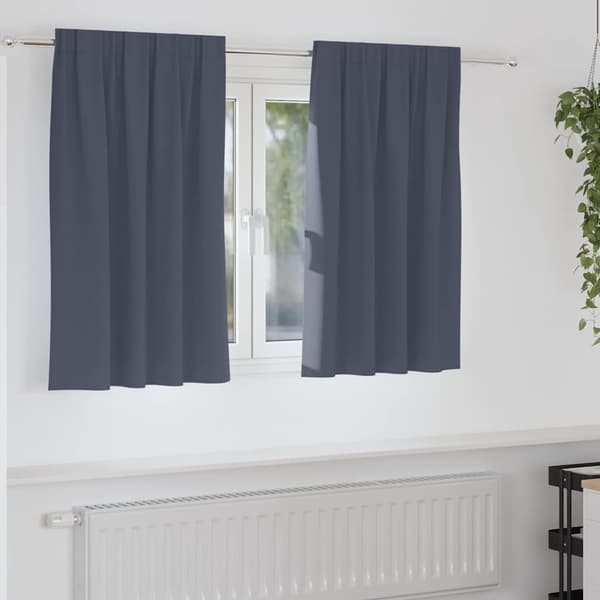 vidaXL Mörkläggningsgardiner med Ringar Antracit Polyester