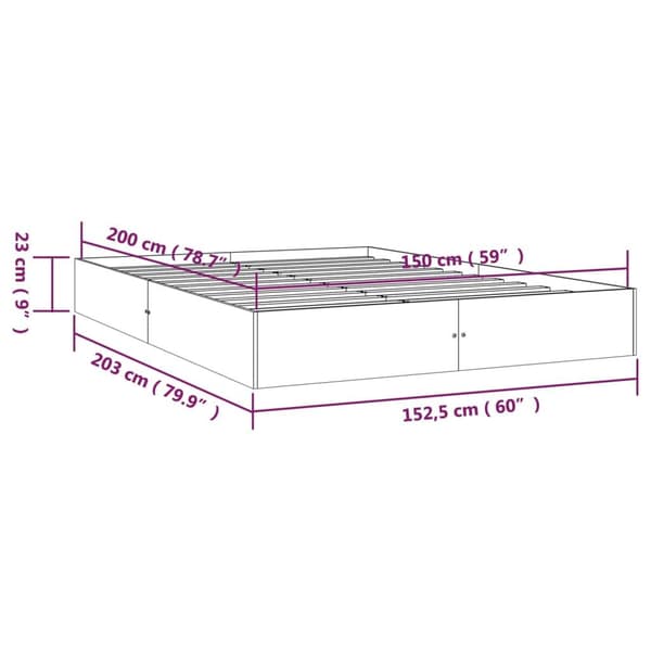 vidaXL Sengeramme hvit heltre 150x200 cm King Size