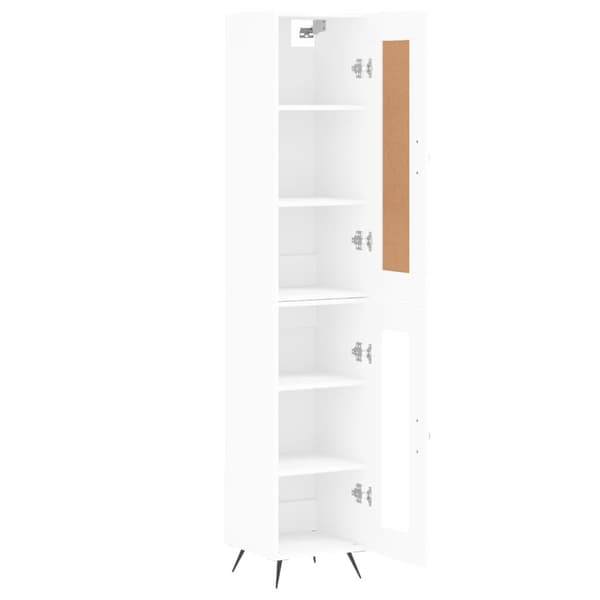 vidaXL Highboard hvit 34,5x34x180 cm konstruert tre
