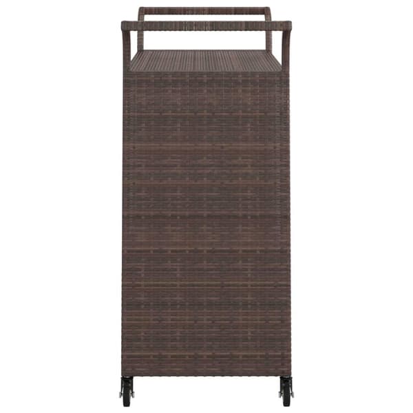 vidaXL Serveringsvogn med skuff brun 100x45x97 cm polyrotting