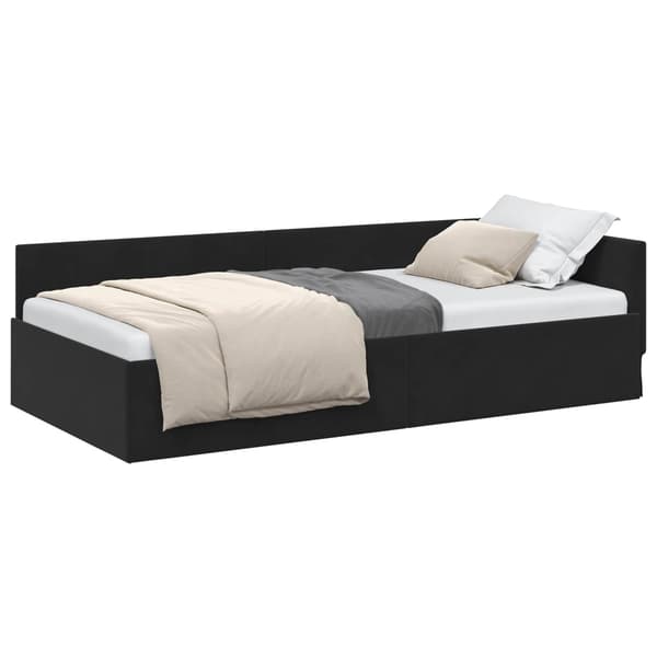 vidaXL Hörnssängram Svart 90 x 190 cm Sammet