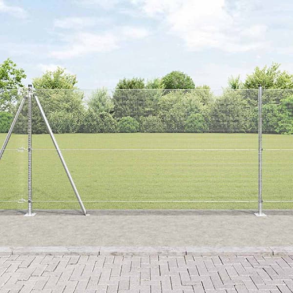 vidaXL Gjerde med innlegg. sølv 1.2 x 25 m Stål