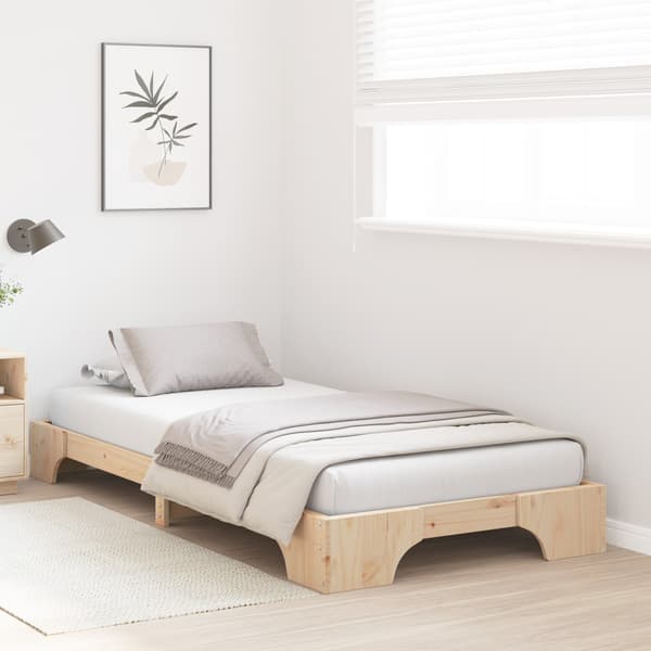vidaXL Sängram Vaxbrun Massivt trä 140 x 200 cm Robust Rektangulär