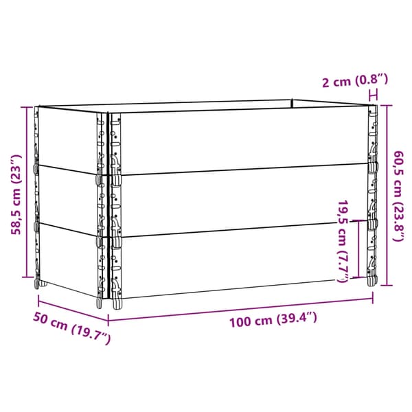 vidaXL Odlingslåda grå 100x50 cm massivt furuträ